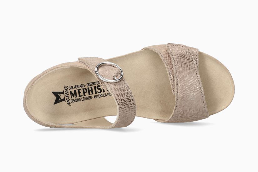 Mephisto Oriana Sandalo Donna – Doppio Strappo, Zeppa Sughero, Ultra Leggero