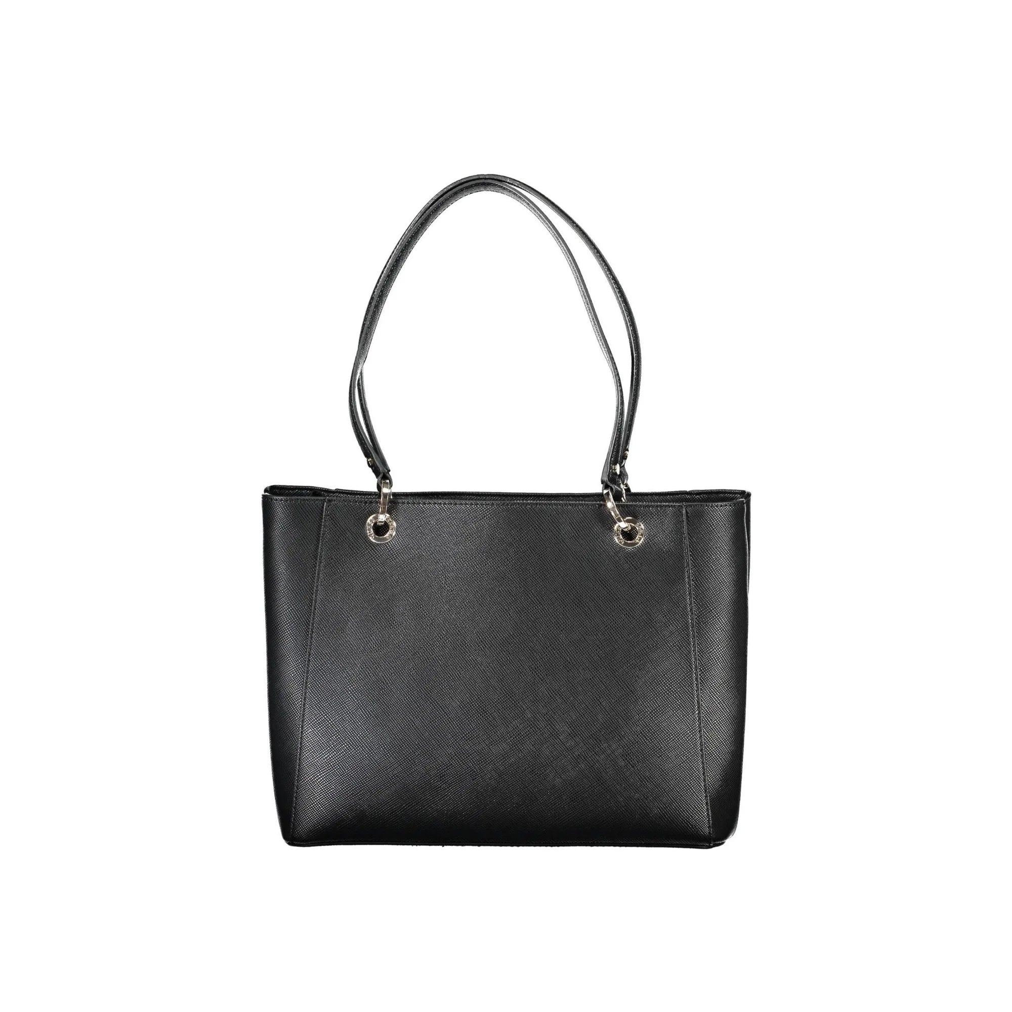 GUESS JEANS Borsa Donna Noelle Nera a Spalla con Dettagli a Contrasto