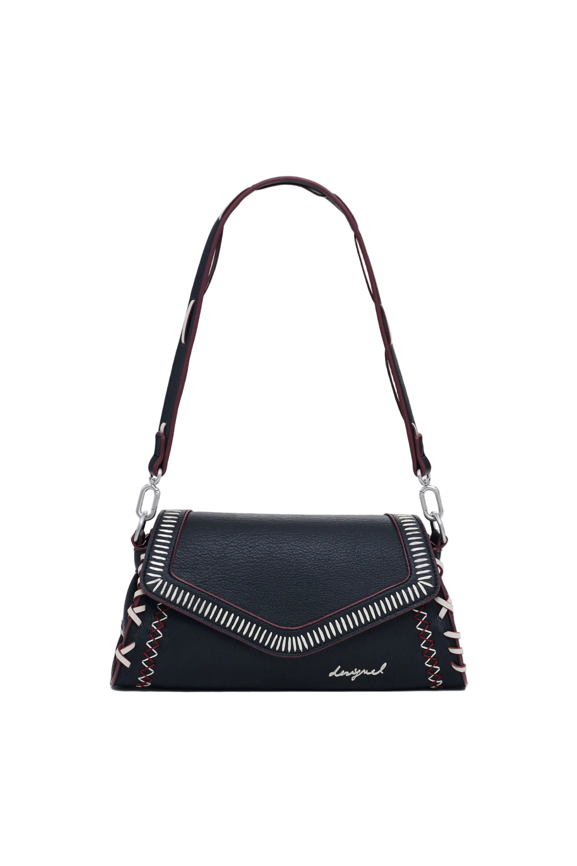 DESIGUAL Borsa Donna a Spalla Nera Manhattan Pespuntes Zarauz