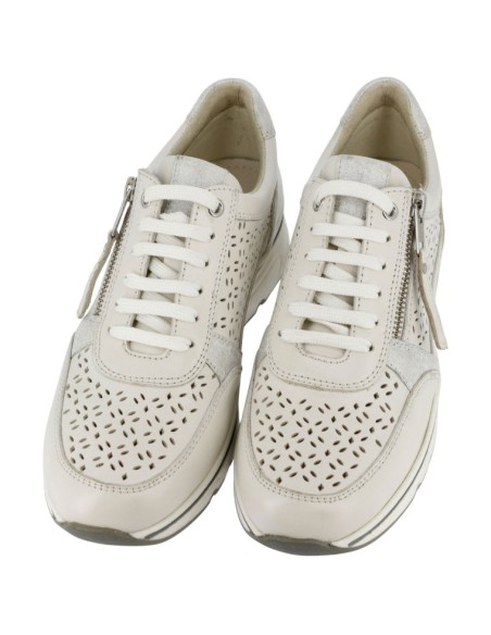 Sneaker Donna Sabatini S6020 – Vitello Bianco con zip