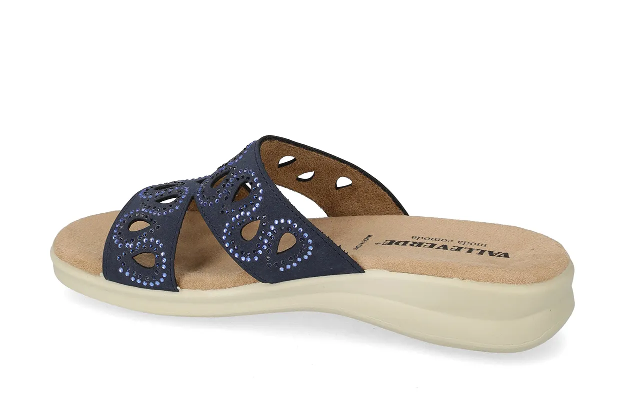 Ciabatta Donna Valleverde – Con Strass 25331 Blu