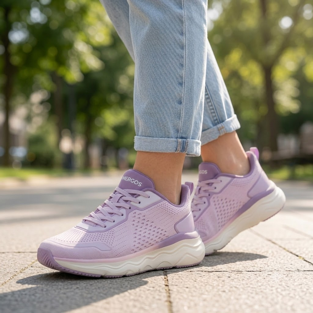 Hergos H3840 – Sneaker Comfort Ultraleggera con Plantare Estraibile | Glicine
