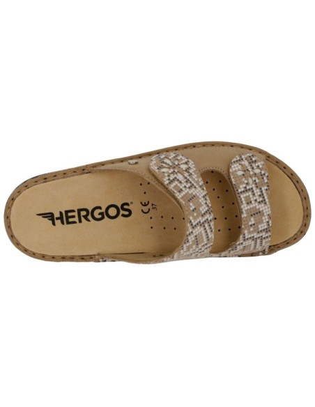 Ciabatta Hergos Donna Doppia Fascia Velcro Beige