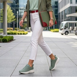 Sneaker Donna Hergos H3800 Shanghai – Tessuto Tecnico Verde Salvia