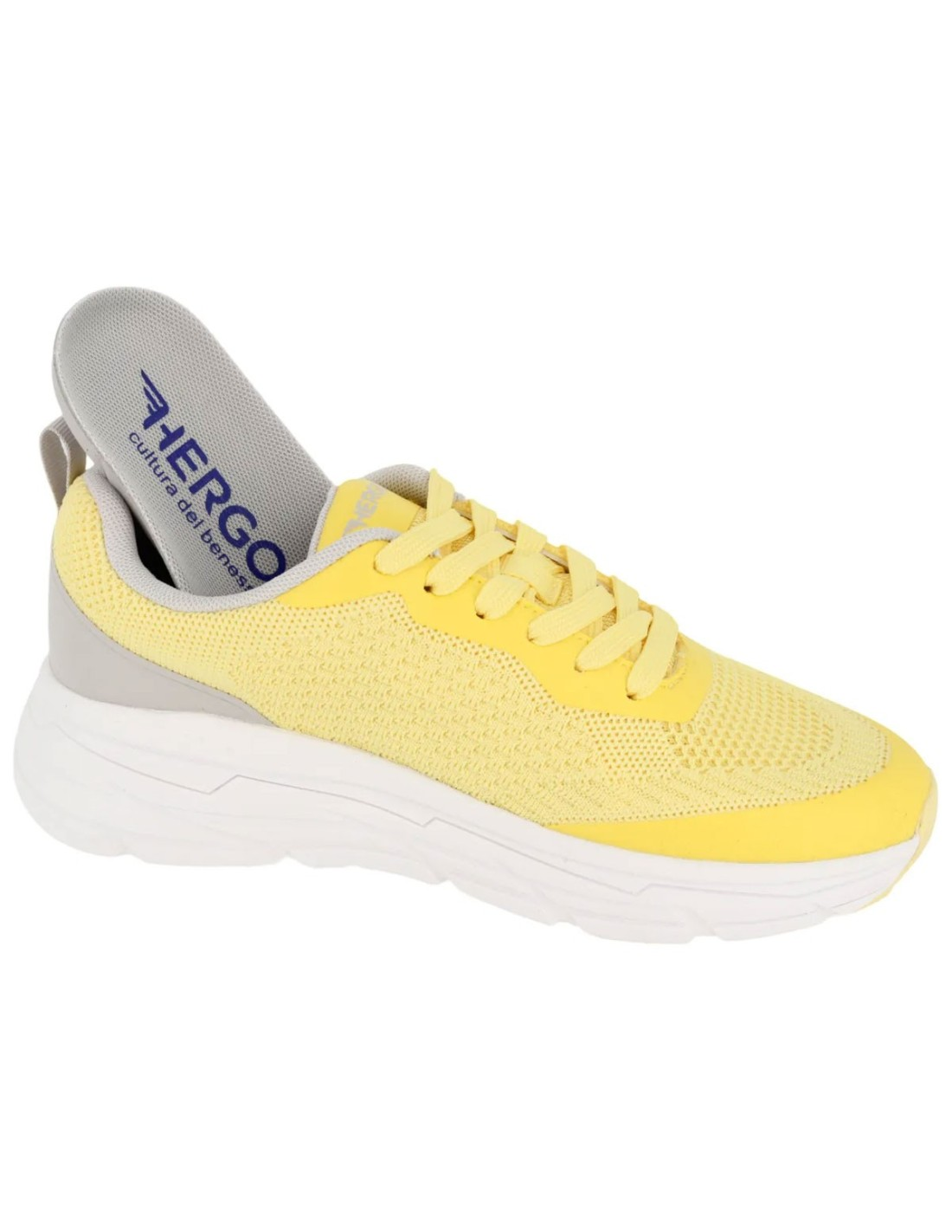 Hergos H3800 – Sneaker Donna Tessuto Tecnico Giallo e Grigio