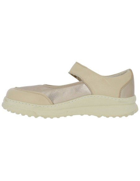 Hergos H9630 – Ballerina Donna in Vitello Panna con Inserto Laminato Platino