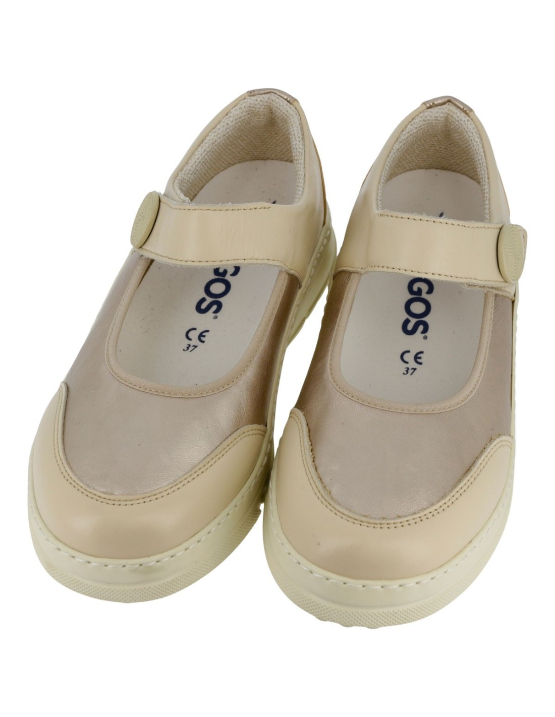 Hergos H9630 – Ballerina Donna in Vitello Panna con Inserto Laminato Platino