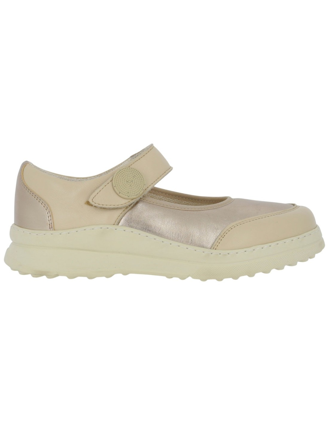 Hergos H9630 – Ballerina Donna in Vitello Panna con Inserto Laminato Platino