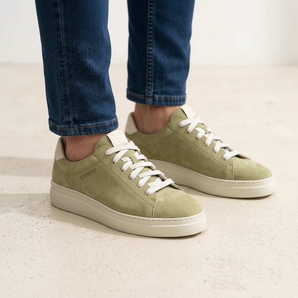 Mephisto Dotty – Sneaker Donna in Nabuk Verde con Plantare Estraibile