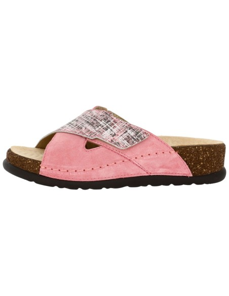Ciabatta Donna Sabatini con Fasce Incrociate in Camoscio e Tweed – Soletta Anatomica Estraibile Lavabile