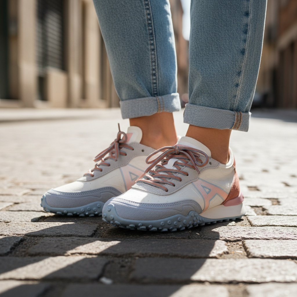 Allrounder by Mephisto Koya – Sneaker Sportiva Donna Bianco Rosa Pastello