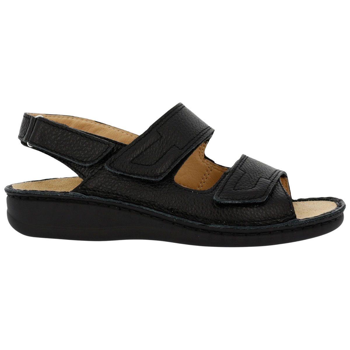 Hergos H441 – Sandalo Uomo in Vera Pelle | Doppia Fascia Regolabile | Plantare Estraibile | Nero