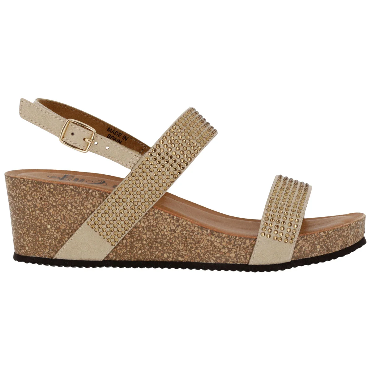Sandalo Donna Sabatini Diamond con Strass – Zeppa Sughero e Memory Foam – Beige