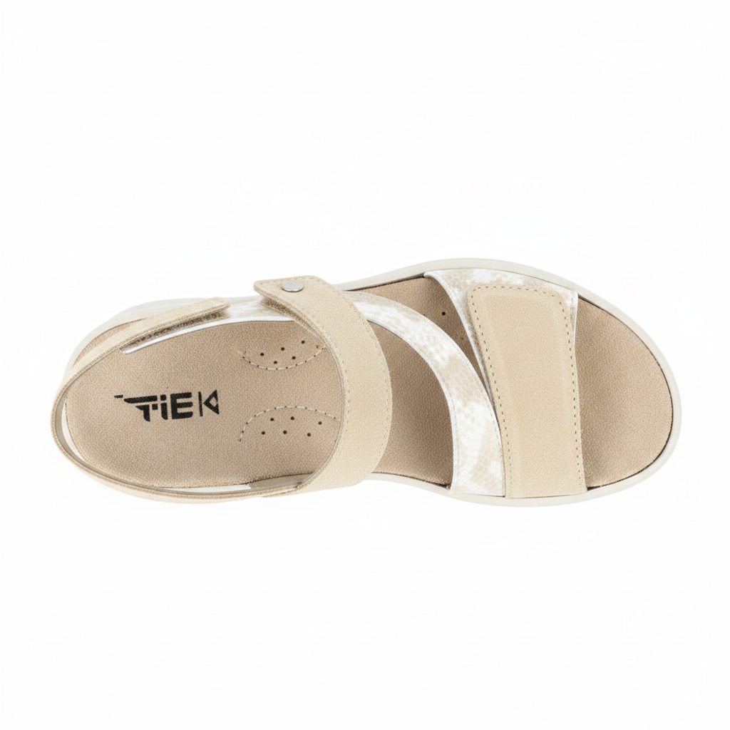 Sandalo Donna Hergos B.Texas Beige – Plantare Estraibile Suola Biomeccanica B.O.S.