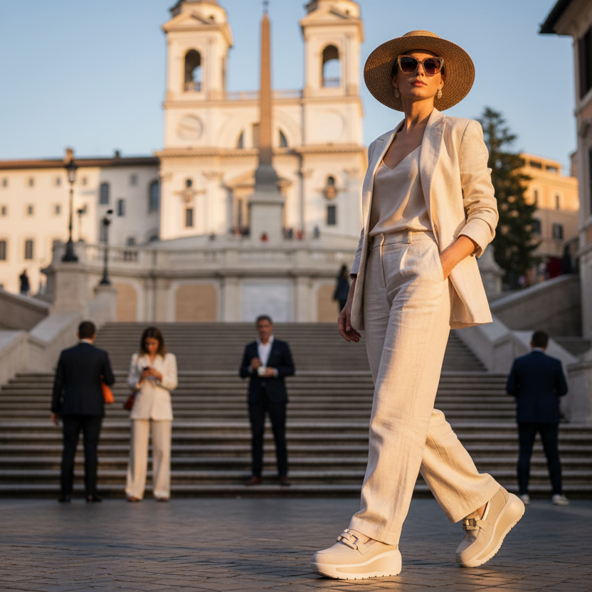 Mocassino Donna con Zeppa Callaghan in Nabuk