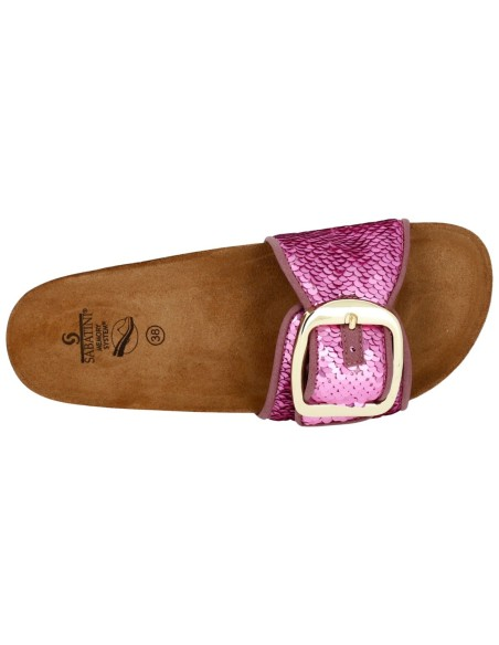 Ciabatta Donna Sabatini Change System con Fascia Paillettes e Fibbia Maxi – Soletta Anatomica in Sughero