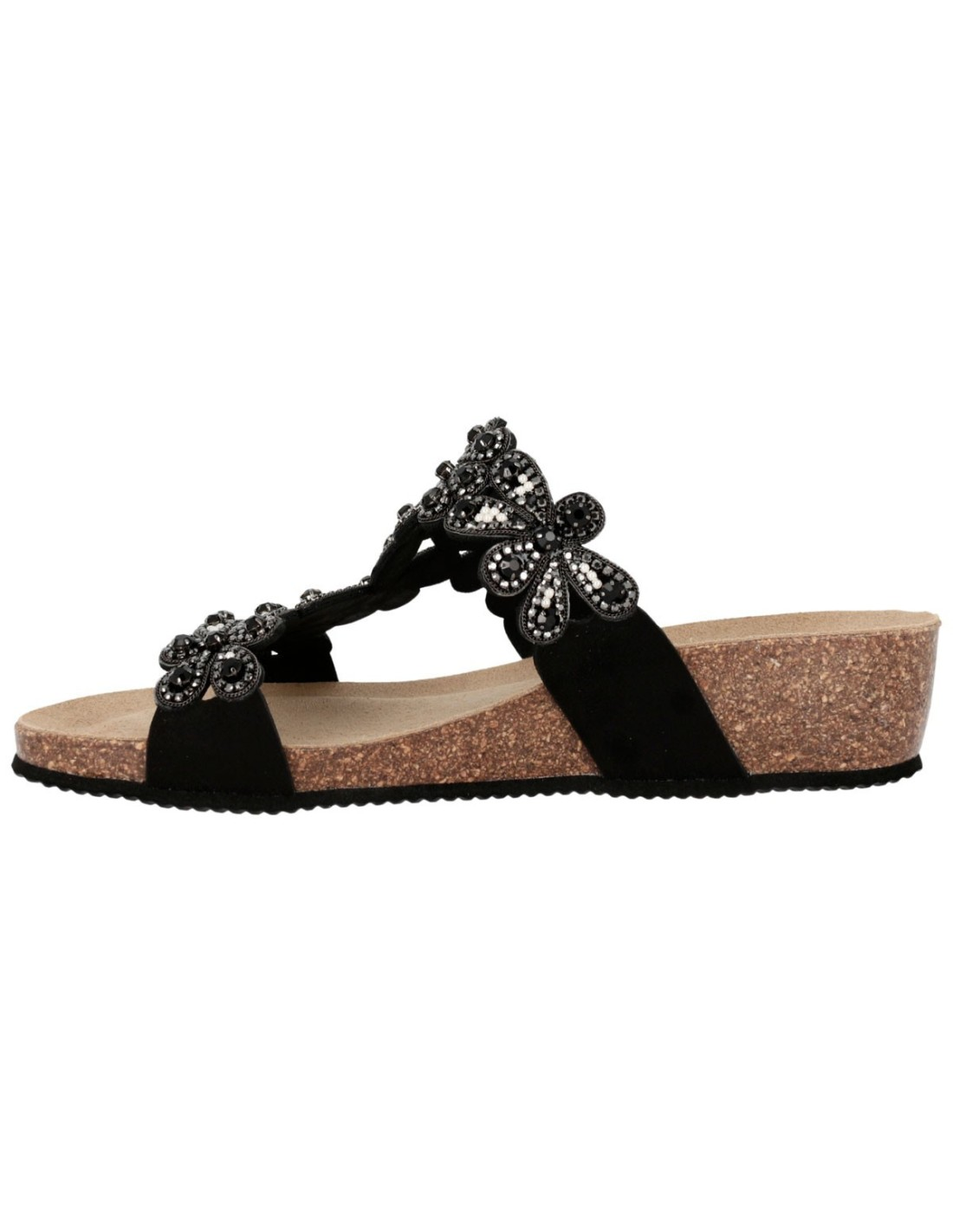 Sandalo Gioiello con Suola Memory - Butterfly Nero | Sabatini