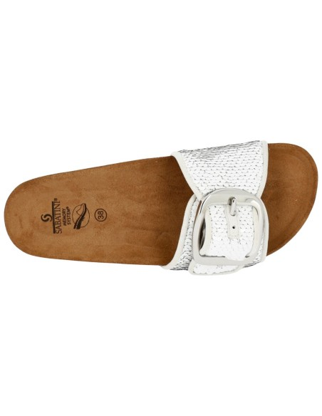 Ciabatta Donna Sabatini Change System con Fascia Paillettes e Fibbia Maxi – Soletta Anatomica in Sughero