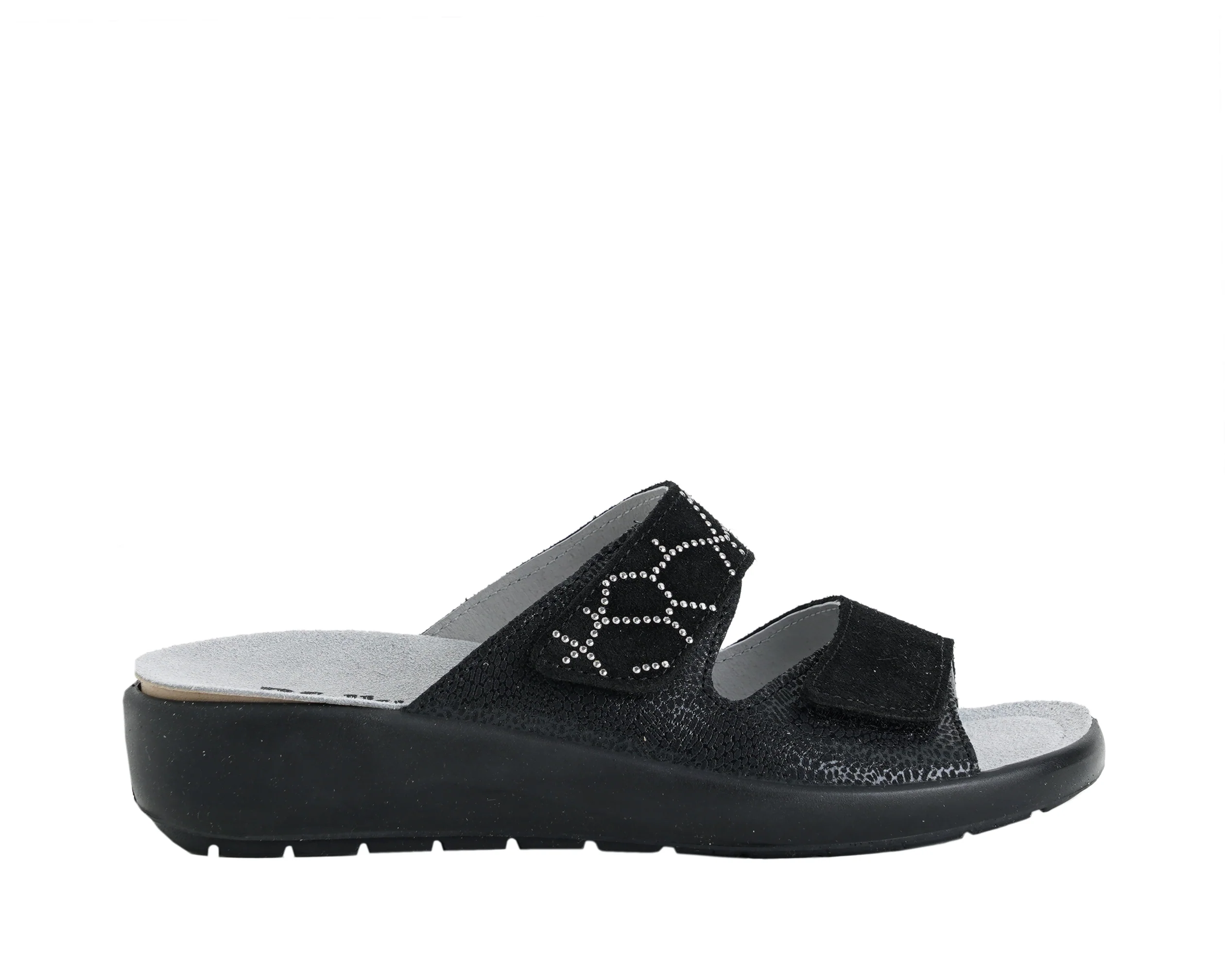 Ciabatta Melluso Donna Due Fasce Velcro Nero