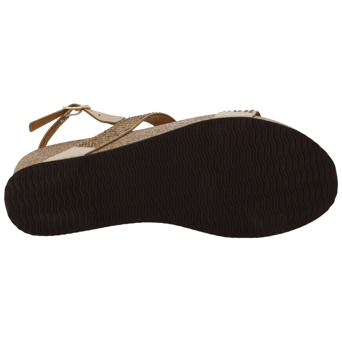 Sandalo Donna Sabatini Diamond con Strass – Zeppa Sughero e Memory Foam – Beige