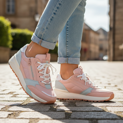 Allrounder by Mephisto Venice – Sneaker Donna Rosa Cipria Pastello