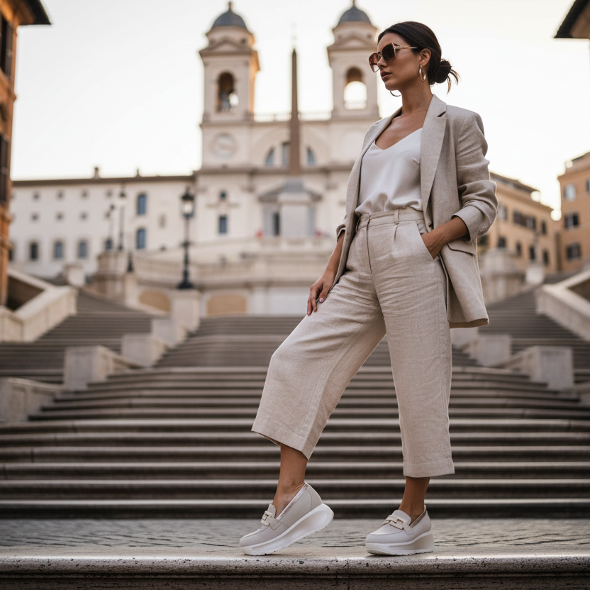 Mocassino Donna con Zeppa Callaghan in Nabuk