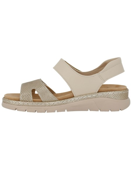 Sandalo Donna Sabatini in Pelle Bicolore con Effetto Pitone Laminato e Plantare Estraibile – Platino Panna
