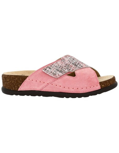 Ciabatta Donna Sabatini con Fasce Incrociate in Camoscio e Tweed – Soletta Anatomica Estraibile Lavabile