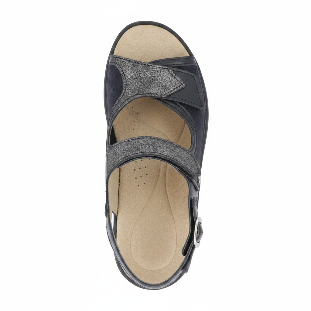 Sandalo Donna Hergos Murano/Griselast Nero – Alluce Valgo Plantare Estraibile