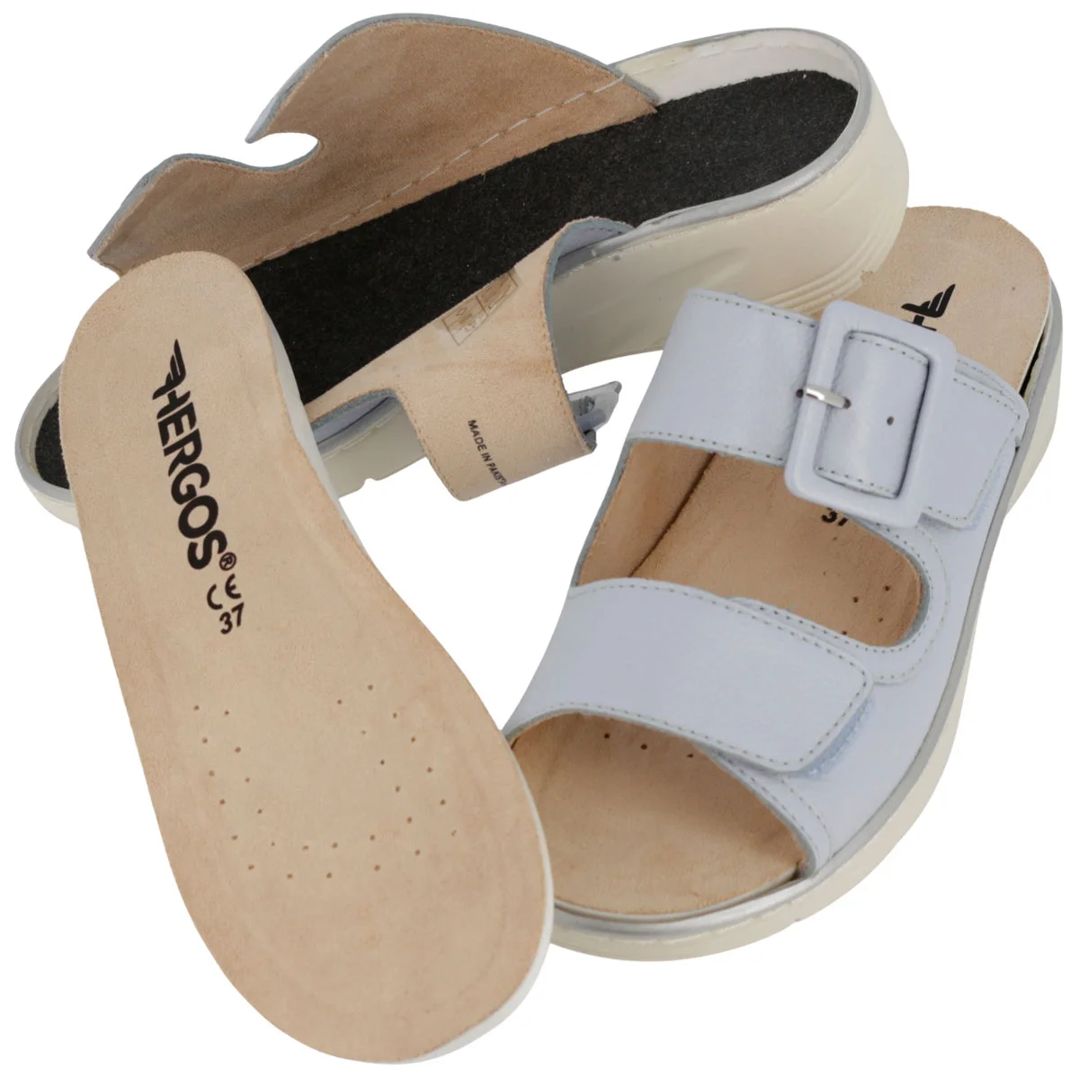 Ciabatta Donna Hergos Smart/Cielo - Plantare Estraibile Suola Antiscivolo Doppio Velcro